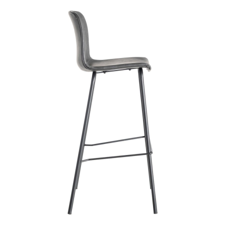Set 2 scaune bar gri închis piele ecologică metal HoReCa [3]