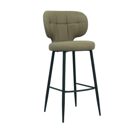 Scaune in Stil Glam - Set 2 scaune de bar din piele ecologică verde olive deschis