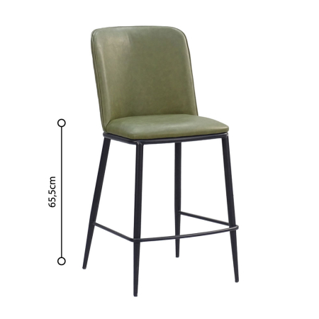 Scaune de bar - Set 2 scaune de bar din piele ecologică verde olive