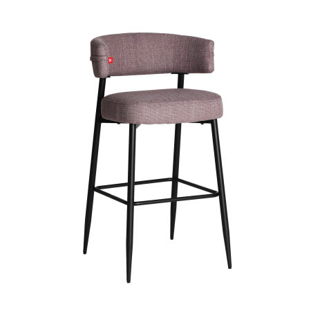 Mobilier - Set 2 scaune de bar tapițate cu stofă mov melanj Merano
