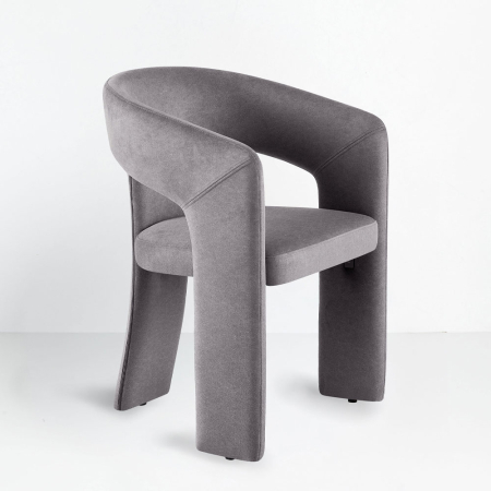 Mobilier - Set 2 scaune de dining din catifea gri