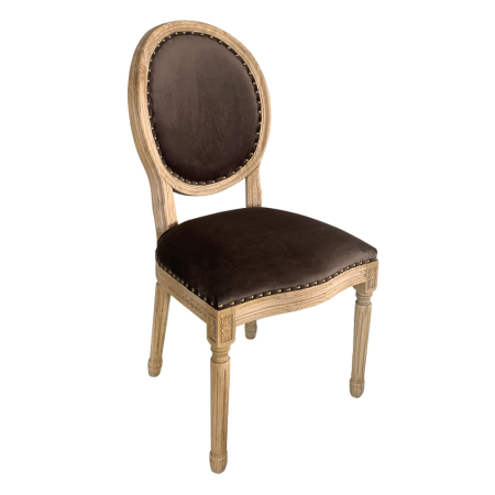 Scaune Dining - Set 2 scaune de dining din catifea maro
