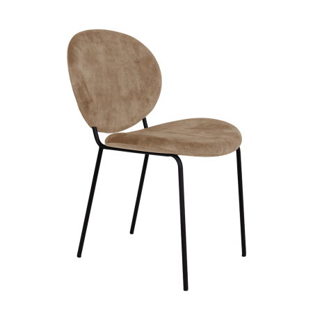 Scaune Dining - Set 2 scaune de dining din catifea maro