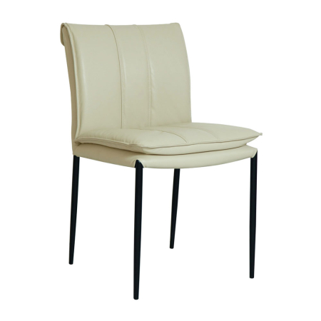 Mobilier - Set 2 scaune de dining din piele ecologică crem