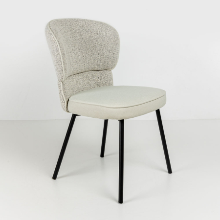 Mobilier - Set 2 scaune de dining din stofă buclé bej