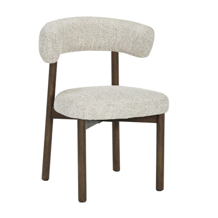 Mobilier - Set 2 scaune de dining din stofă buclé crem