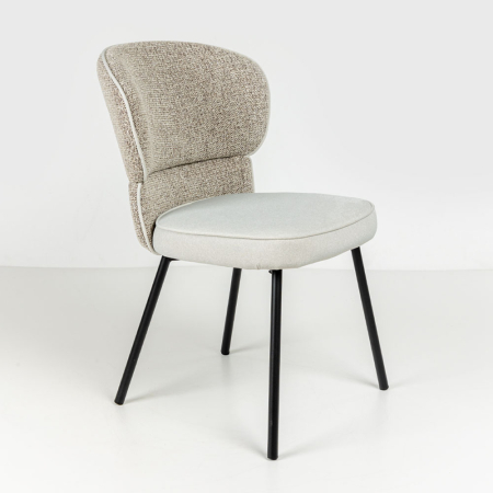Mobilier - Set 2 scaune de dining din stofă buclé gri