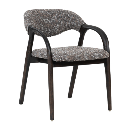 Mobilier - Set 2 scaune de dining din stofă buclé maro