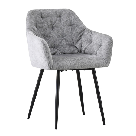 Scaune Dining - Set 2 scaune de dining din stofă chenille gri deschis