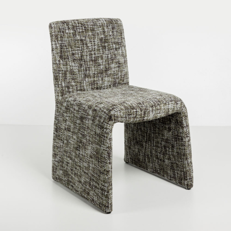 Mobilier - Set 2 scaune de dining din stofă chenille verde