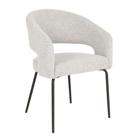 Scaune Dining - Set 2 scaune de dining din stofă crem tip bucle