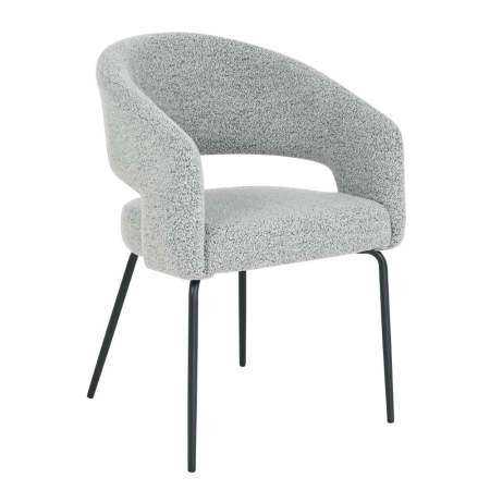 Scaune Dining - Set 2 scaune de dining din stofă gri deschis tip bucle