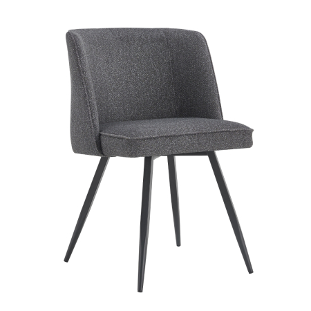 Scaune Dining - Set 2 scaune de dining din stofă gri închis tip bucle
