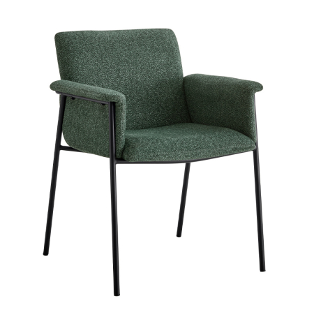 Scaune Dining - Set 2 scaune de dining din stofă verde tip bucle