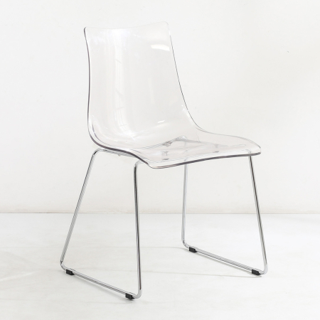 Mobilier - Set 2 scaune de dining din policarbonat transparent