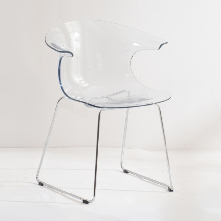 Mobilier Gradina in Stil Modern - Set 2 scaune de dining grădină și HORECA din policarbonat transparent lucios