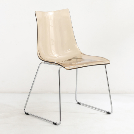 Mobilier Gradina in Stil Modern - Set 2 scaune de dining grădină și HORECA din policarbonat transparent maro