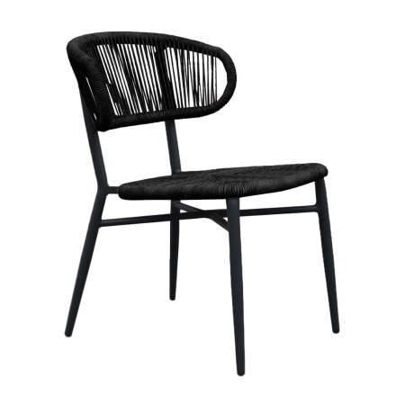 Mobilier - Set 2 scaune de dining grădină și HORECA din ratan sintetic negru