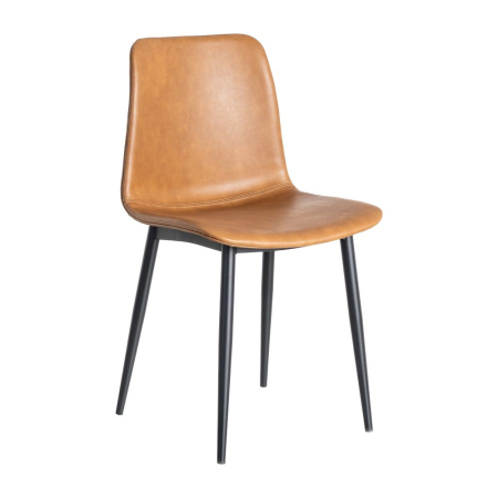 Set 2 scaune dining camel piele ecologică metal HoReCa [1]