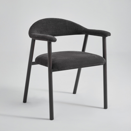 Scaune Dining - Set 2 scaune dining și Horeca din catifea gri închis cu cotiere