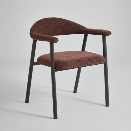 Scaune Dining - Set 2 scaune dining și Horeca din catifea teracotă cu cotiere