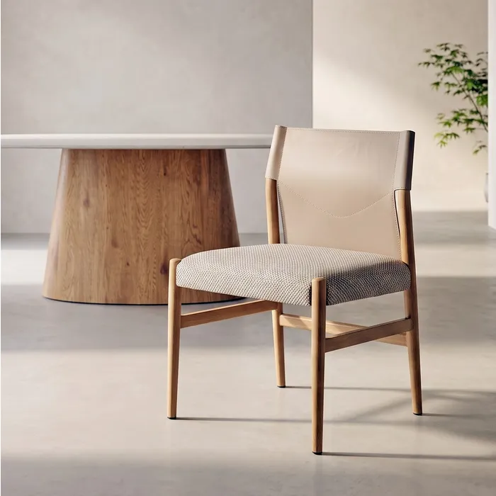 Scaune Dining - Set 2 scaune de dining și Horeca din metal cu aspect de lemn