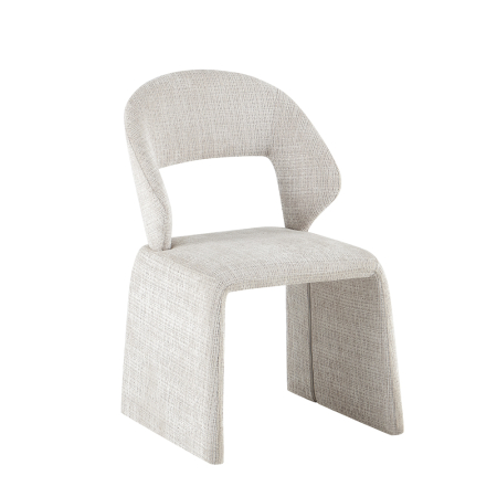 Scaune Dining - Set 2 scaune dining și Horeca din stofă albă cu design curbat