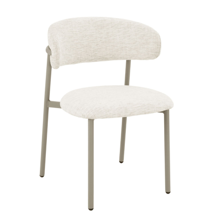 Scaune Dining - Set 2 scaune dining și Horeca din stofă crem cu spătar curbat