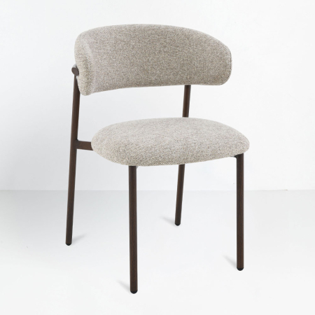 Scaune Dining - Set 2 scaune dining și Horeca din stofă crem cu spătar curbat