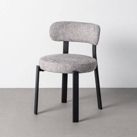 Mobilier - Set 2 scaune de dining și Horeca din stofă gri deschis cu structură metalică neagră
