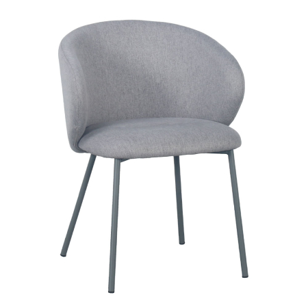 Scaune Dining - Set 2 scaune dining și Horeca din stofă gri deschis cu spătar curbat