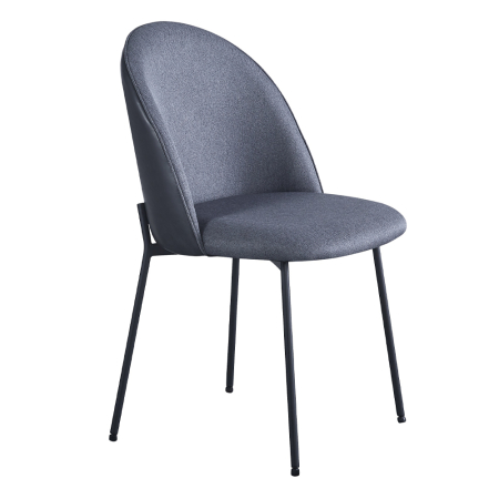 Scaune Dining - Set 2 scaune dining și Horeca din stofă și piele ecologică gri închis
