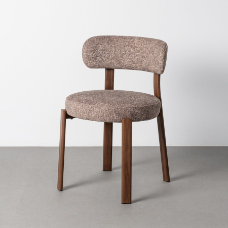 Mobilier - Set 2 scaune de dining și Horeca din stofă maro deschis cu structură metalică maro