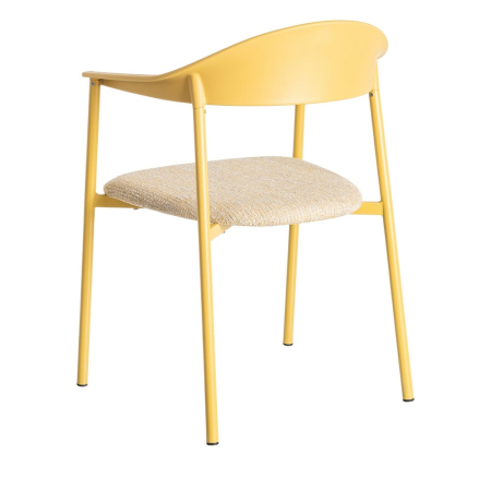 Set 2 scaune dining galben interior exterior din polipropilenă și stofă [4]