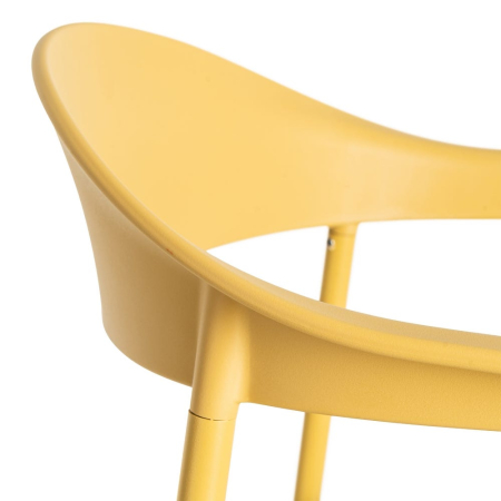 Set 2 scaune dining galben interior exterior din polipropilenă și stofă [7]