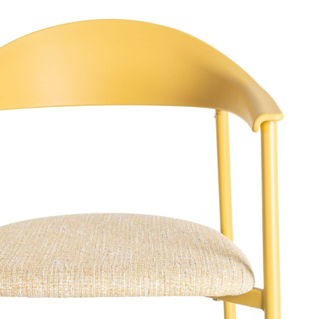 Set 2 scaune dining galben interior exterior din polipropilenă și stofă [8]