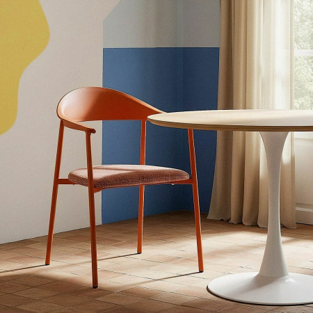 Mobilier Gradina - Set 2 scaune dining interior exterior din polipropilenă și stofă