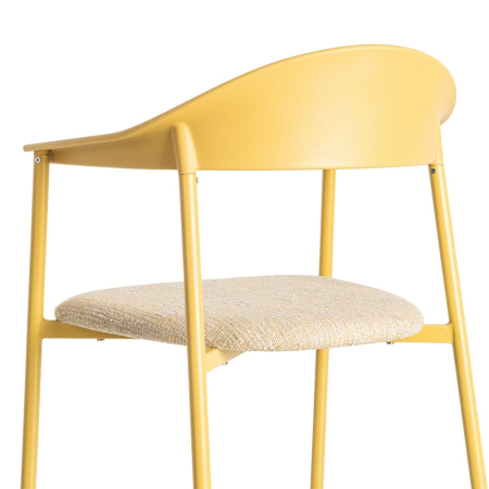 Set 2 scaune dining galben interior exterior din polipropilenă și stofă [5]