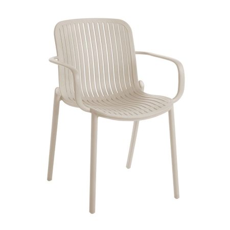 Scaune Gradina - Set 2 scaune de exterior din polipropilenă crem cu brațe