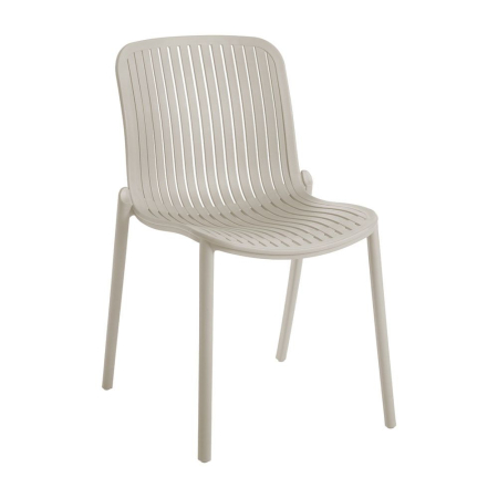 Set 2 scaune de exterior din polipropilenă crem