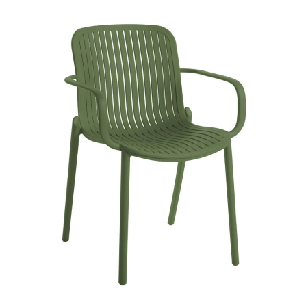 Set 2 scaune de exterior din polipropilenă verde
