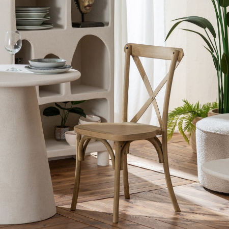 Set 2 scaune dining și HORECA natur cu spătar tip X din polipropilenă [1]