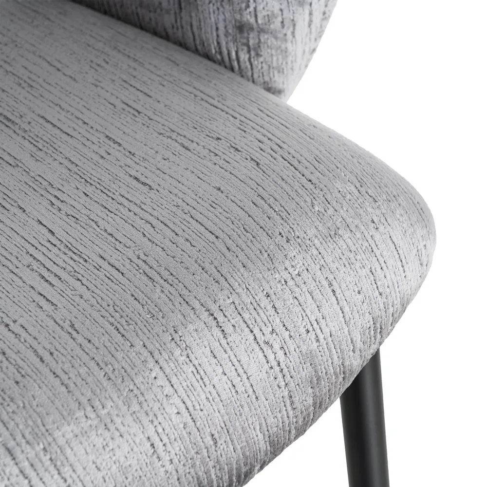 Set 2 scaune dining și Horeca tapițate stofă gri catifea [4]