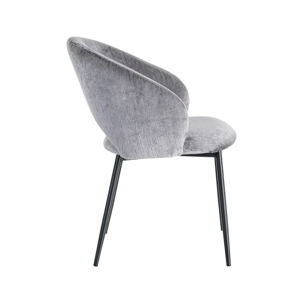 Set 2 scaune dining și Horeca tapițate stofă gri catifea [2]
