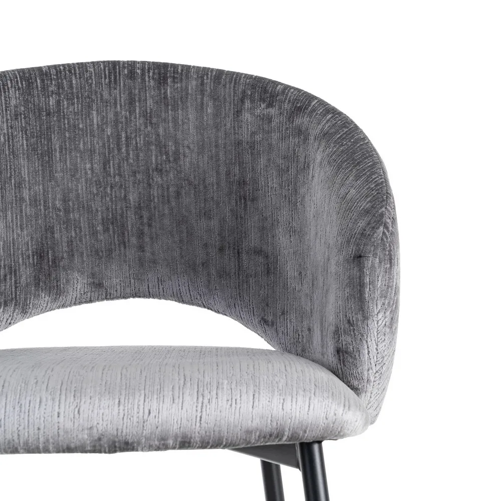 Set 2 scaune dining și Horeca tapițate stofă gri catifea [8]