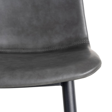 Set 2 scaune dining gri piele ecologică metal HoReCa [8]