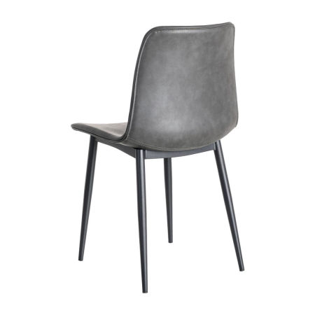 Set 2 scaune dining gri piele ecologică metal HoReCa [4]