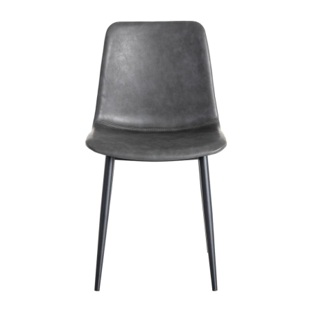 Set 2 scaune dining gri piele ecologică metal HoReCa [3]