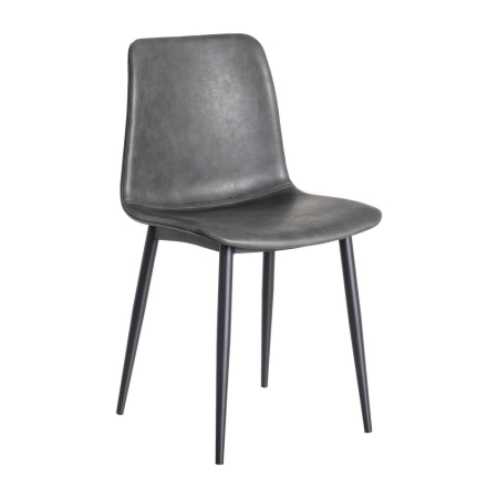 Set 2 scaune dining gri piele ecologică metal HoReCa [1]