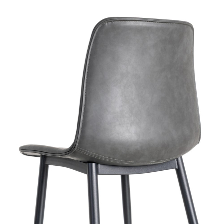Set 2 scaune dining gri piele ecologică metal HoReCa [5]